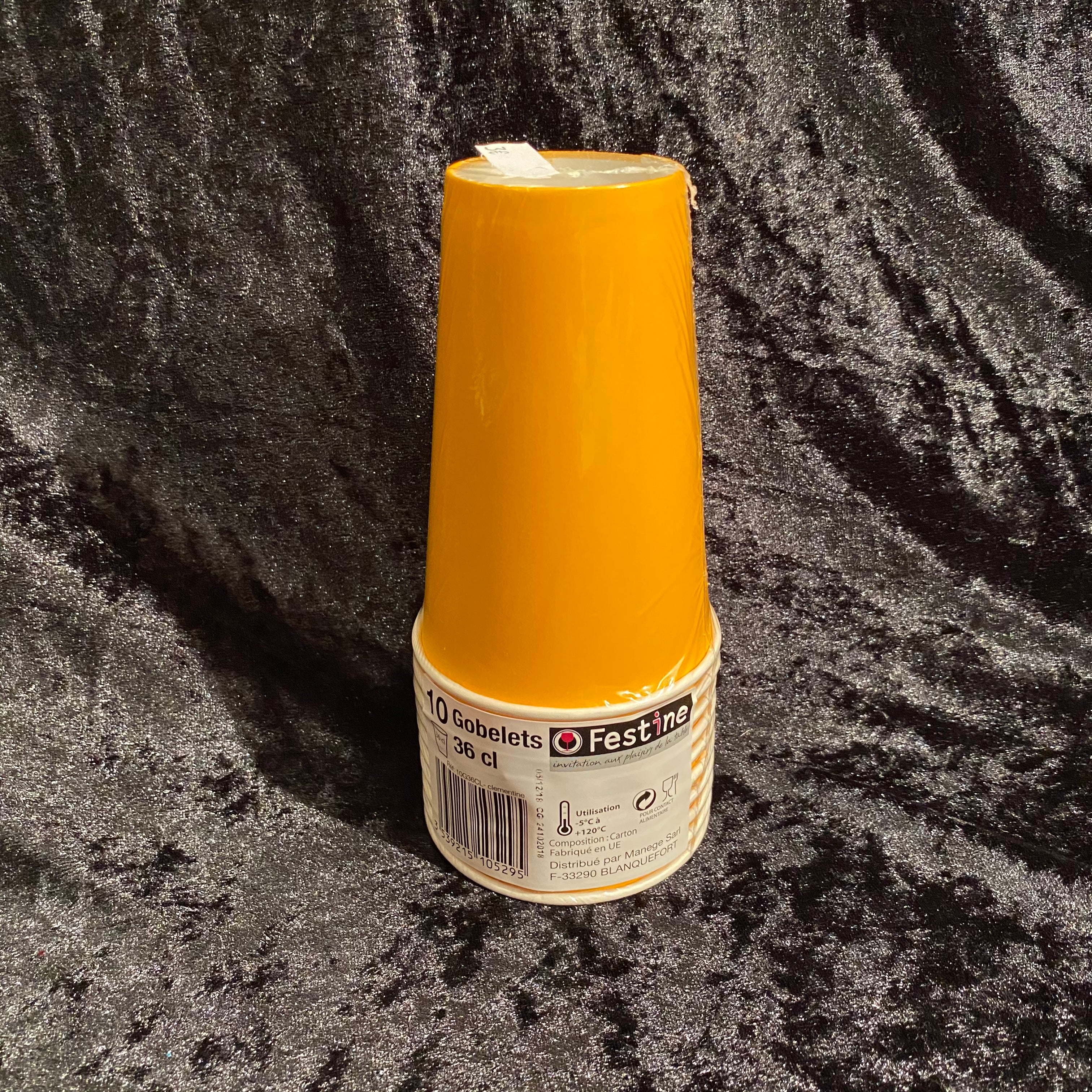 10 gobelets 36cl carton clementine