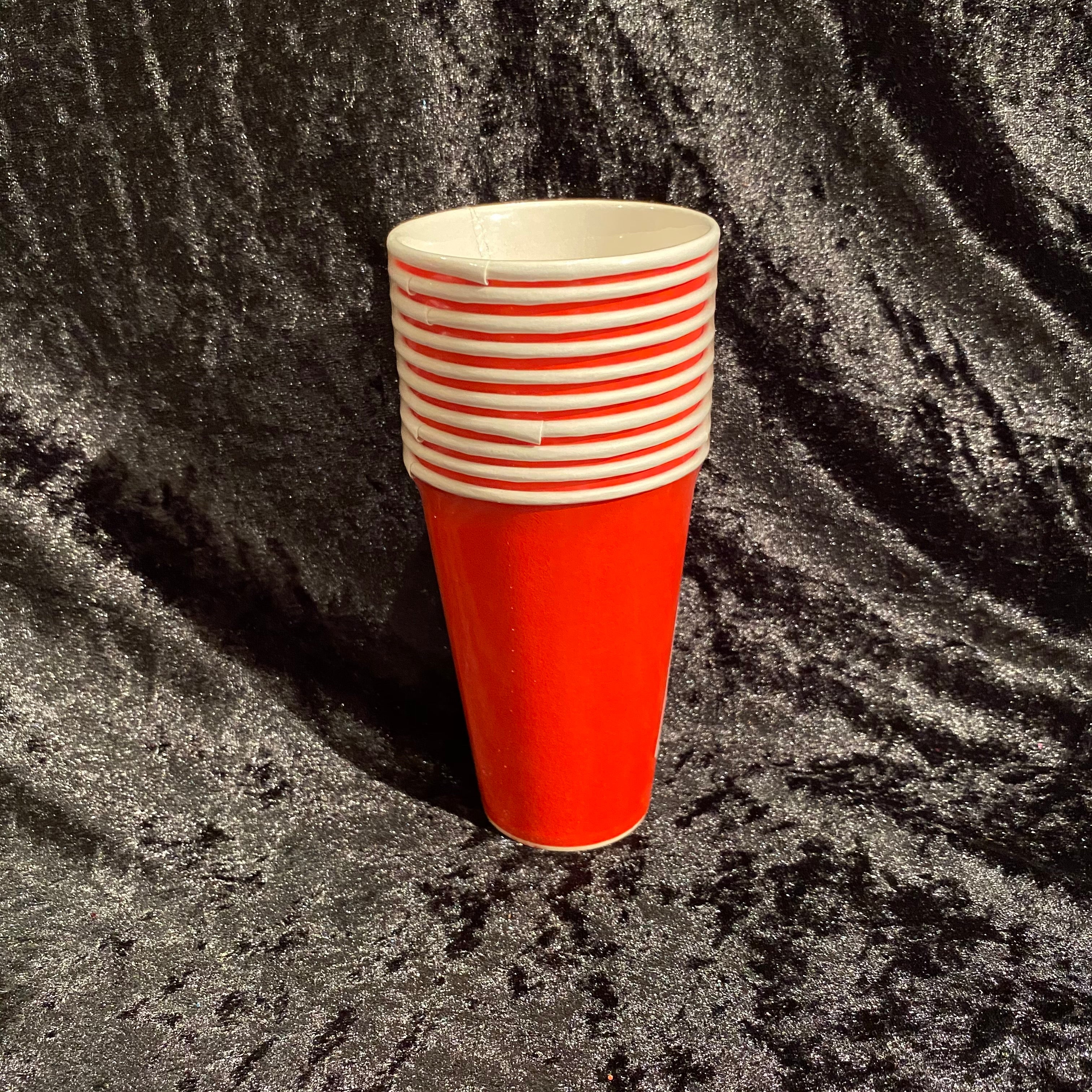 10 GOBELETS 36CL CARTON ROUGE