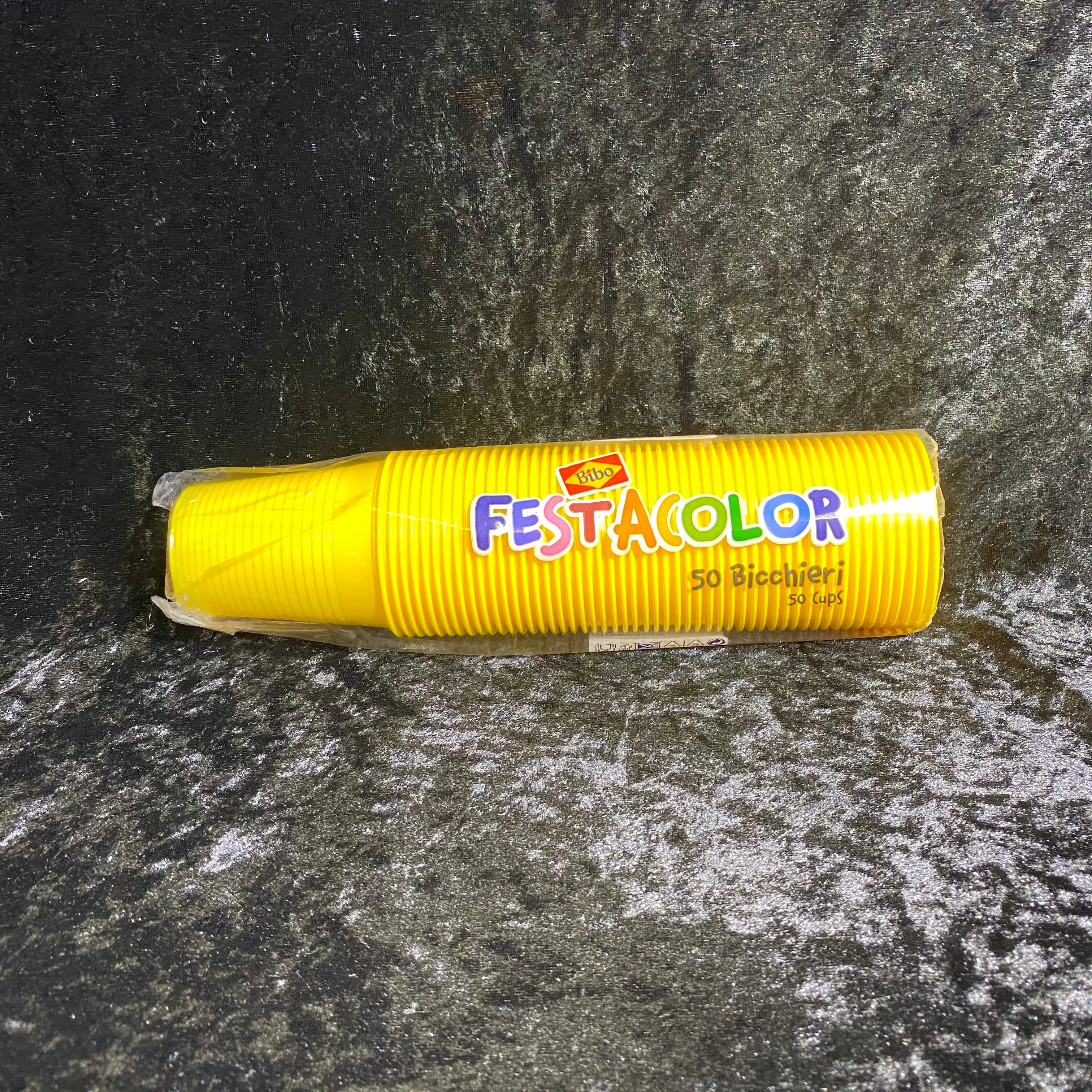 50 Gobelets 20 cl plastique Uni jaune
