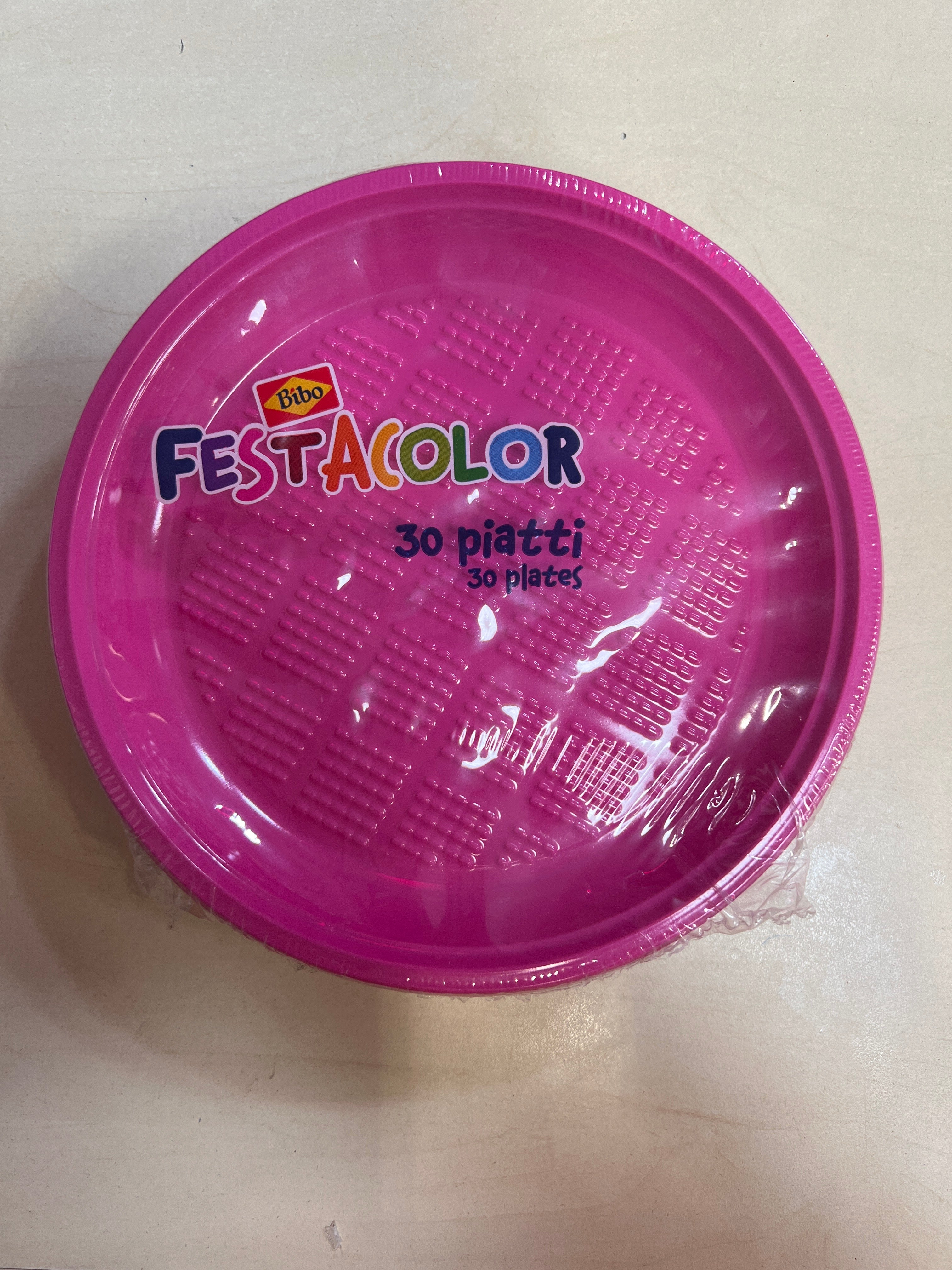 30 Assiettes 17 cm plastique Uni fuschia
