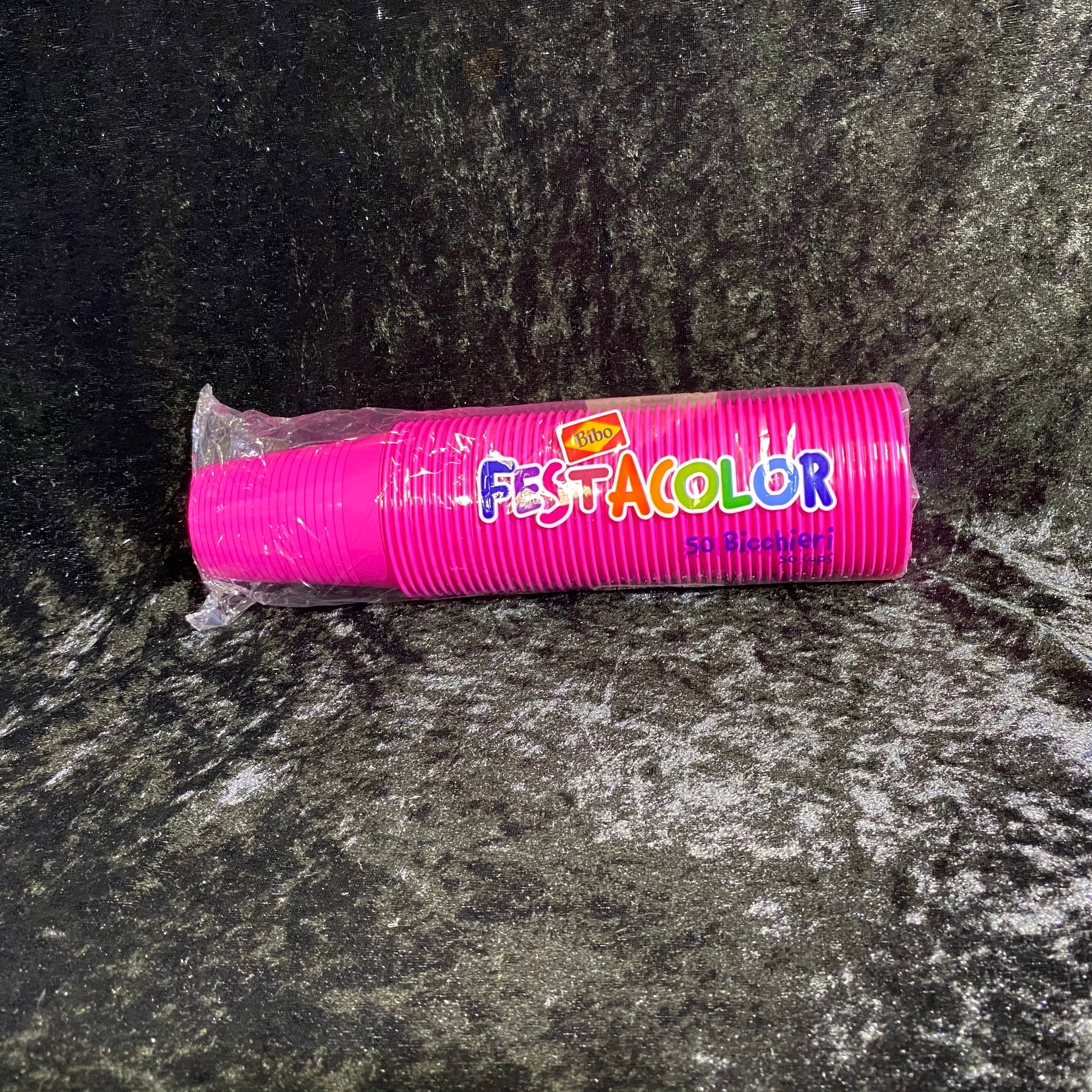 50 Gobelets 20 cl plastique Uni fuschia