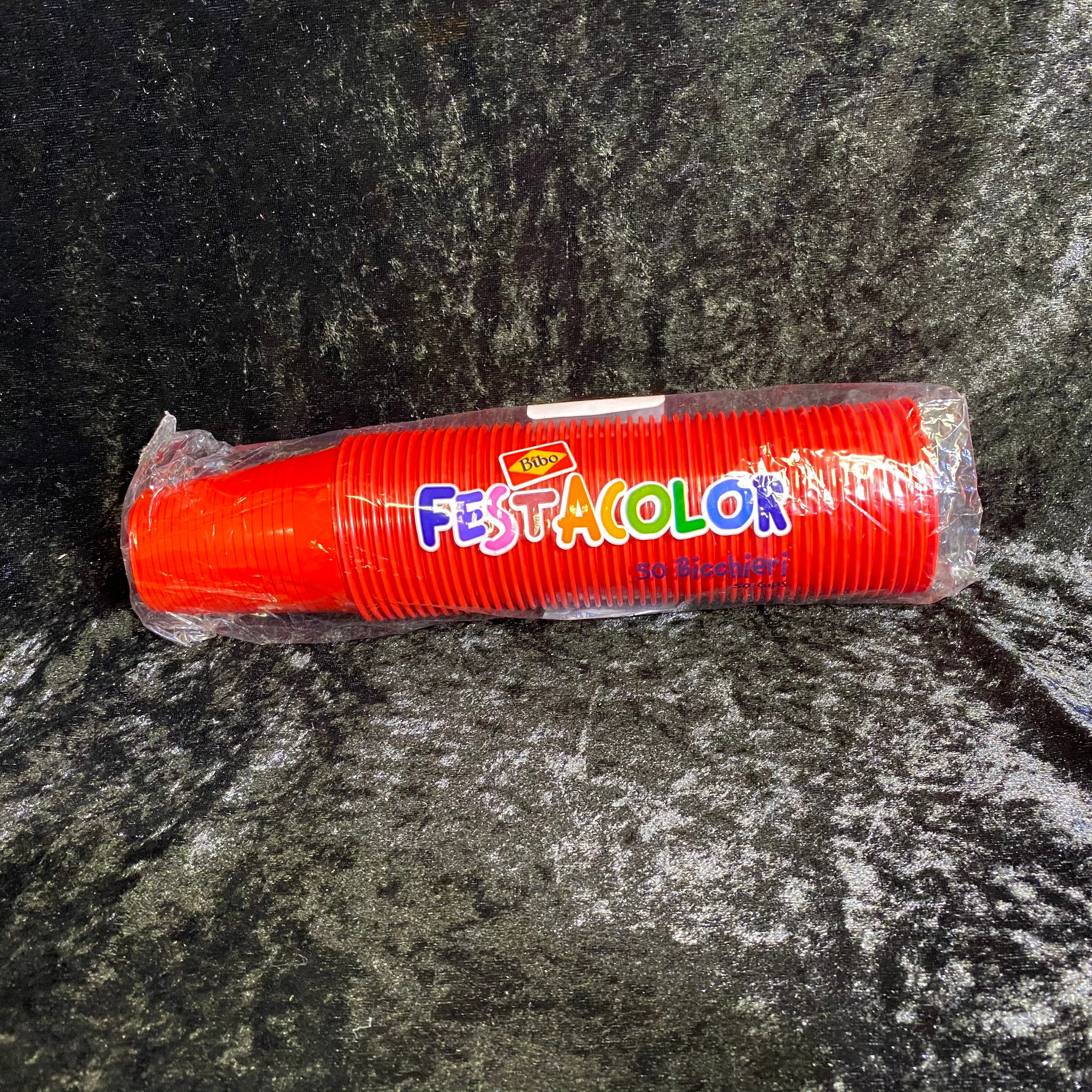 50 Gobelets 20 cl plastique Uni rouges
