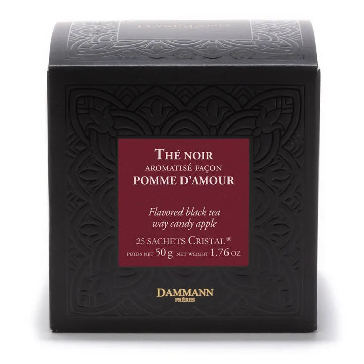 25 Sachets thé noir aromatisé saveur pomme d'amour Dammann Frères